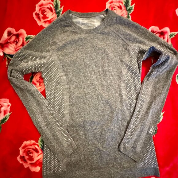 FIGS Salta Seamless Underscrub Long Sleeve Top in Graphite Gray | Size M - Picture 2 of 14